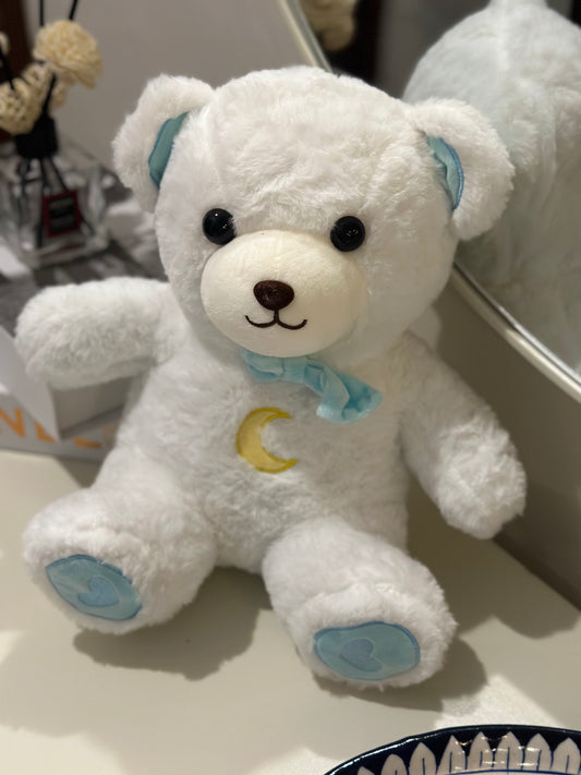 White Teddy Bear Stuffed Toy with Heartbeat – Soft Plush Comfort Bear for Kids & adults| Soothing Snuggly gift