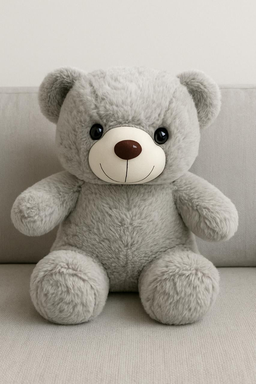 Grey Teddy Bear Stuffed Toy – Soft & Cuddly Plush Bear for Kids & Gift Giving