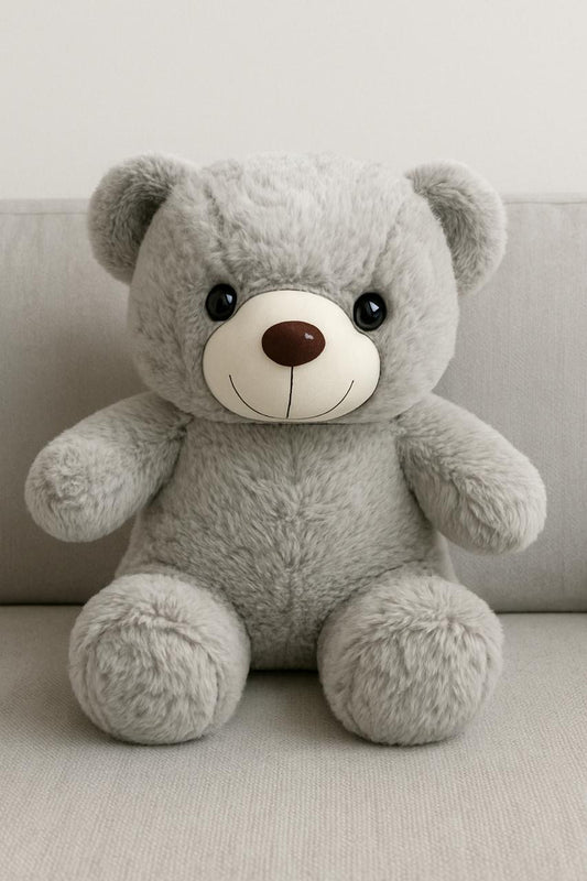 Grey Teddy Bear Stuffed Toy – Soft & Cuddly Plush Bear for Kids & Gift Giving
